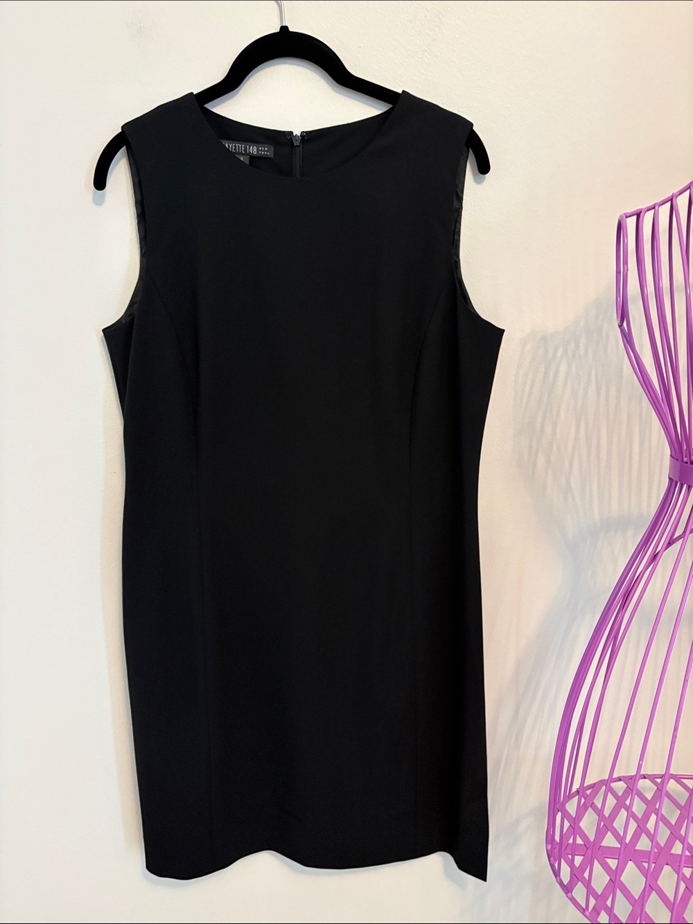 Lafayette 148 New York Classic Black Sleeveless Sheath Dress